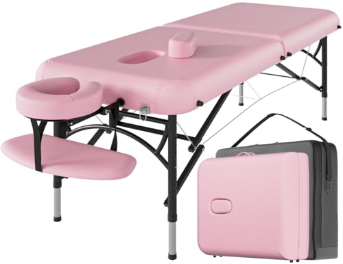 CLORIS 84" Professional Massage Table with carry bag, pink