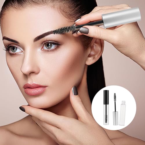 6 Pcs Empty Mascara Tube And Wand,Refillable 10ml Mascara Tube Includes 3 droppers,6 rubber inserts for Eyelash Growth Oil, Mascara and Lip Gloss(Black & Silver) - Image 7