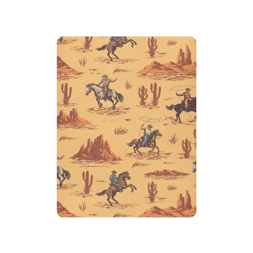 Image of Western Cowboy American Crib Sheets Soft Breathable Fitted Baby Playard Sheets Mattress Cover for Girl Boys, 39 inch x 27 inch x 5 inch