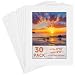 Cecliy 30 Pack Picture Frame Mats, 8x10 Matted to 6x8 Photo Mats, Acid-Free Bevel Cut 4-Ply Thickness Mat Board, Pre-Cut Mat Kit for Pictures, Photos, Prints & Watercolor Artwork (White)