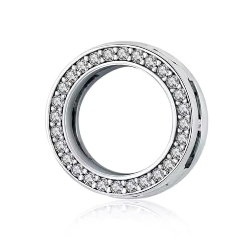 Charm de clip redondo en plata de ley 925 compatible con pulsera Reflexions