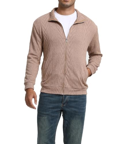 Men’s Full Zip Up Cardigan Outerwear Casual Shawl Collar Open Front Cardigan Sweaters with Pockets3