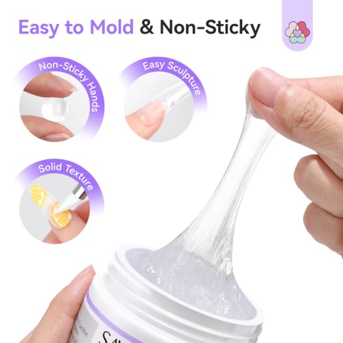 Image of SAVILAND Solid Builder Nail Gel - 60g /2.02oz Non-Sticky 3D Nail Gels Sculpting Gel for Art Hand Carving Glue Extension with Sequins Chrome Powder DIY Nails Art Salon Home, Beginner Friendly