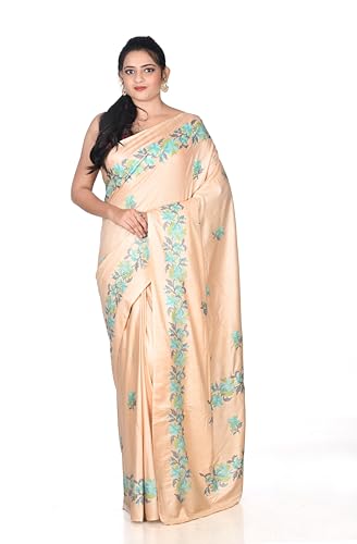 AADHVITAA BY JMD COLLECTION sea green tussar silk saree in tussar silk – image 7