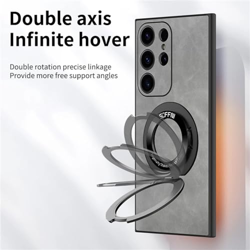 Coque rotative 360 Samsung S23 Plus cuir antichoc compatible MagSafe