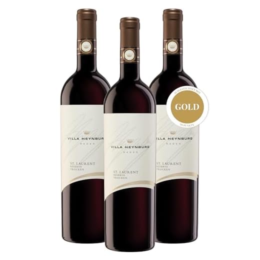 Villa Heynburg St. Laurent Réserve Qualitätswein trocken - GOLD Mundus Vini - dieser Rotwein ist die Krönung besonderer Jahrgänge für erlesenen Weingenuss - Anbaugebiet Ortenau (3 x 0,75l)
