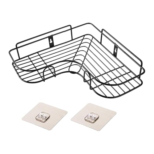 Image of Multipurpose Organizer Shelf | Remote Set Top Box WiFi Router Stand | Wall Shelves Adhesive for Bathroom Shampoo Towel and Soap Holder - Corner Iron