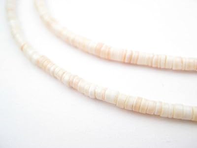 TheBeadChest Pink Natural Shell Heishi Beads (3mm)