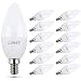 LUNSY E12 LED Candelabra Bulb, 60 Watt Equivalent, 500 Lumens Daylight White 5000K Chandelier Bulbs, Decorative Candle Light Bulbs E12 Base, Non-Dimmable, 12 Pack