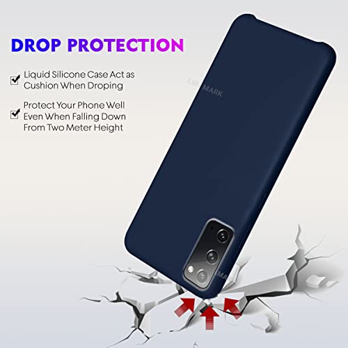 Image of LIRAMARK Liquid Silicone Soft Back Cover Case for Samsung Galaxy Note 20 (Midnight Blue)