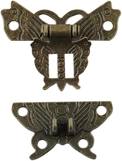 8PCS Antique Corner Protector Wood Box Feet Leg Vintage 2PCS Latch Hasp Locks for Jewelry
