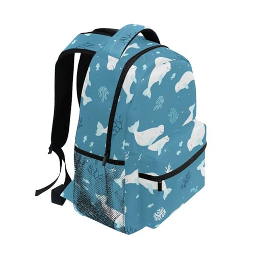 Cute Beluga Whales Boys Girls Kids School Backpacks Bookbag, School Bag Travel Backpack Daypack2