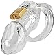 Keuschheitskäfig Herren Käfig 8,2 cm 5 Ringe Ø 3,3–4,6 cm Innenmaß 3×3 cm Transparent Chastity Cage mit Schloss&Schlüsseln Peniskäfig & Cock Cage für Männer Alltag &Kontrolle FOPS N22 (Transparent)