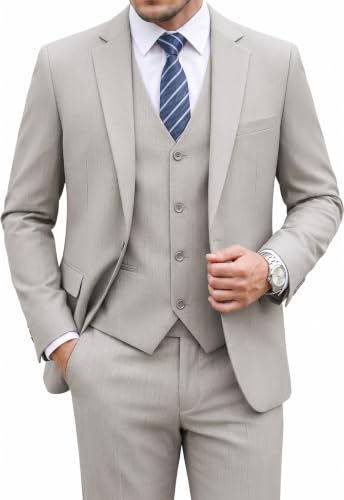 WEEN CHARM Mens 3 Piece Suit Set Slim Fit Tuxedo for Wedding, Business