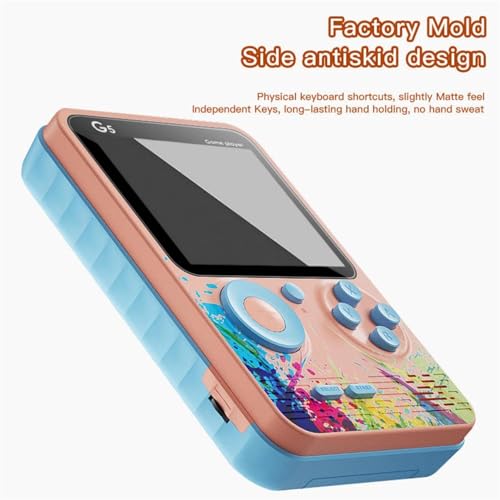 Image of DesiDiya G5 500 in 1 Handheld Game Console for Kids - Retro Mini Video Game Player with 3-Inch Color Display, Built-in Classic Games, Rechargeable Battery, TV Output, Portable Gaming Toy