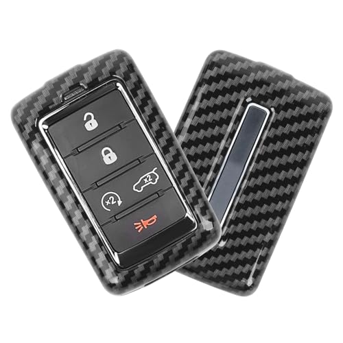 Coque clé Jeep Grand Cherokee 2021-2024 protection en fibre de carbone style sport