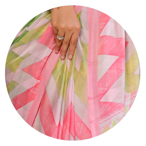 Image of MIRCHI FASHION Women Saree | Chiffon Chevron Zig Zag Printed Office Wear Sari with Blouse