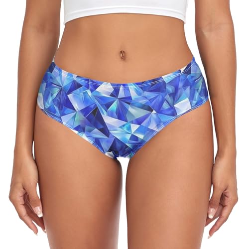 EtherSpher diamonds royal blue Woman's Training Panties All Seasons Woman's Panties Organic Underwear, Diamonds Royal Blue, Large