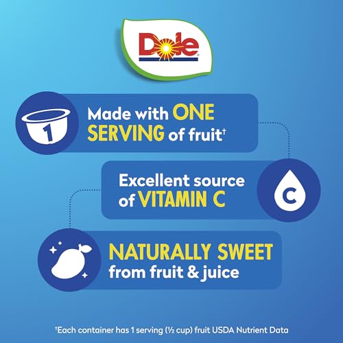 Image of Dole Diced Mango, 4 oz Bowls, 24 Pack | In 100% Fruit Juice, Fruit Bowls