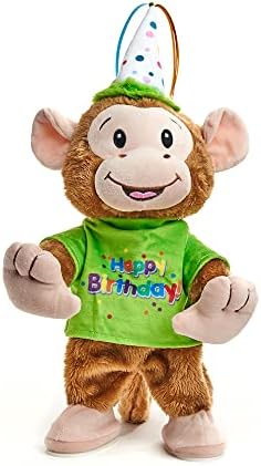 Cuddle Barn - Birthday Bash Brett | Animated Stuffed Animal Monkey Plush Toy Dances to Celebration, 13"