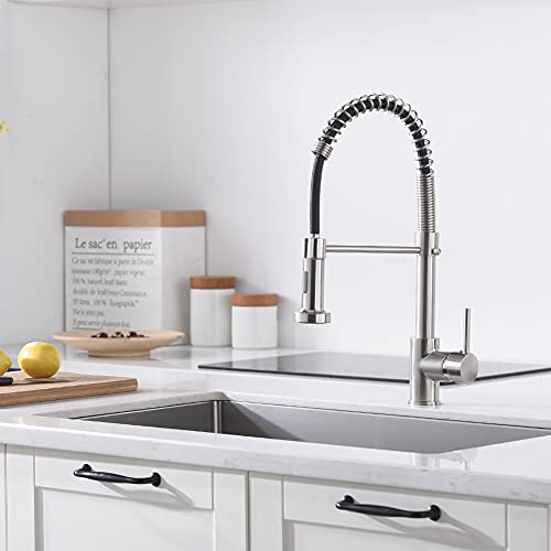 image for OWOFAN Kitchen Faucet with Pull Down Sprayer Industrial 1 Handle 1 Hol