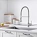 OWOFAN Kitchen Faucet with Pull Down Sprayer Industrial 1 Handle 1 Hole Or 3 Hole Faucet for Farmhouse Camper Laundry Utility Rv Wet Bar Sinks, Stainless Steel Brushed Nickel
