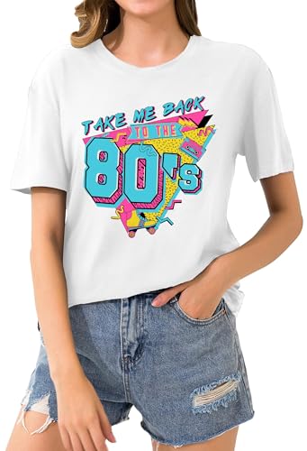 Occasione: questa maglietta retrò degli anni '80 è un'idea fantastica per una festa in costume vintage a tema anni '80 e '90! Adatto anche per l'uso quotidiano, per lo shopping, l'ufficio, la scuola, le vacanze, i viaggi, le feste, ecc.