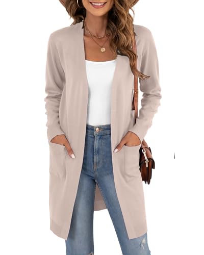 Image of VIISHOW Women's Classic Cardigans Long Sleeve Open Front Casual Knit Cardigan Sweaters Coat Soft Outwear