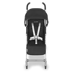 Maclaren Quest lichte compacte kinderwagen, pasgeborenen tot 25 kg, uittrekbare waterdichte kap UPF 50+, ligstoel, vierwielvering, inclusief regenhoes, zwart/zilver
