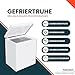 homeX Gefriertruhe, Tiefkühltruhe klein - 142L Nutzinhalt, 4-Sterne Gefrieren, Super-Frost-Funktion, Kühltruhe inkl. Ablagekorb, LED-Display, elektronische Temperaturregelung, leise 40 dB, weiß