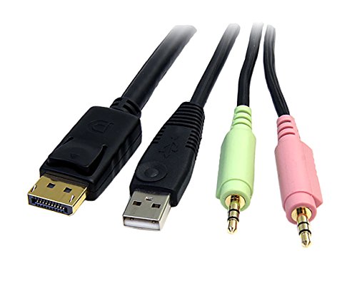 Image of StarTech.com Dual Monitor DisplayPort KVM Switch with 6ft 4-in-1 USB DisplayPort KVM Switch Cable
