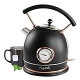 MegaChef 1.8 Quarts Half Circle Electric Tea Kettle in Matte Black