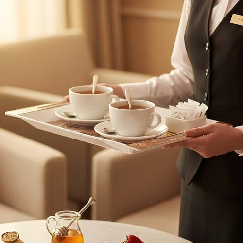 Image of U.P.C Tray Set for Serving Snacks, Multi-Use Nashta Plate & Kitchen's Tea Tray, Perfect Tray Sets for Hosting Guests at Home, Serving Tray Set of 2, Trays for Kitchen. (ROY34)