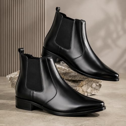 Buy layasa Men Black Chelsea Boots at Amazon.in - Image 4