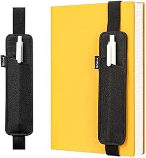 Epessa Book Pen Pencil Holder, Pen Pouch, Pen Sleeve Case for Journals, Notebooks Hold Multi Pens, Ruler, Detachable Elastic Band (Small)