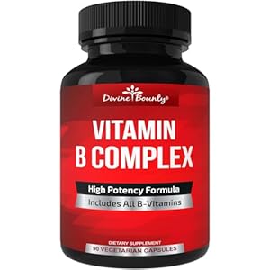 Divine Bounty Super B Complex Vitamins – All B Vitamins Including B12, B1, B2, B3, B5, B6, B7, B9, Folic Acid – Vitamin B Supplement – Support Healthy Energy Metabolism – 90 Vegetarian Capsules