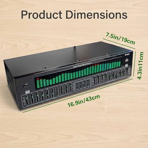 Ecualizador gráfico profesional de 31 bandas, ecualizador estéreo digital de audio con pantalla dinámica de espectro y reducción de ruido miniatura 5