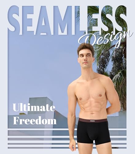 Separatec Men's Underwear Trunks Rayon Made from Bamboo Soft Breathable Dual Pouch Underwear for Men 4 Pack2