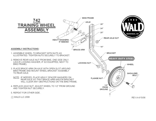 Wald W742 Training Wheels (16-26-Inch) - Thumbnail 4
