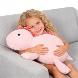 JOD® Weighted Dinosaur Stuffed Animals, Dinosaur Weighted 4 lbs, 22' Large Weighted Plush Animal, Cute Plush Toy Pillow, Soft Dino Plushie Gifts for Adults, Boys & Girls (55 CM Pink)