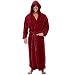 Topgrowth Accappatoio Uomo Cappuccio Accappatoio da Bagno Palestra Doccia Spa Scialle di Peluche Accappatoio Lungo Invernale Cappotto Uomo Taglie Forti