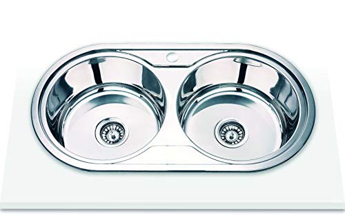 Edesa Fregadero Encimera K2 SE 84 2 Cubetas Redondas Ancho 80 cm Acero Inoxidable