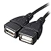 Adaptermvp USB 2.0 Adapter, Dual USB Female Jack Y Splitter Charger Cable (2 Pack) for Laptop/Tablet/Smartphone Data Transmission/Charging