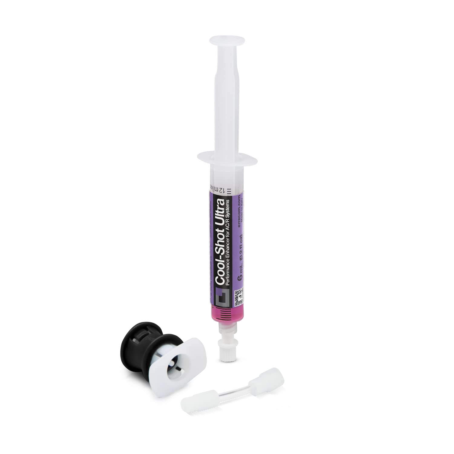 ERRECOM Cool-Shot Ultra Car Air Conditioner Restore Original Efficiency Additive 6ml Syringe with R134a Adapter