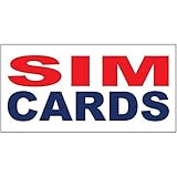 Sim Cards Red Blue Decal Sticker Retail Store Sign Sticks to Any Surface