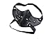 Leather Rivet Half Face Steampunk Sports Protective Cosplay Motocycle Biker Mask (Black)