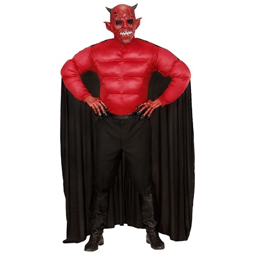W WIDMANN MILANO Party Fashion - Costume diable, débardeur avec cape, démon, déguisement Halloween
