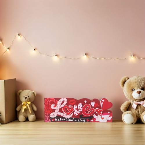 Decoración de mesa reversible para San Valentín y San Patricio, adorno rústico portátil 8