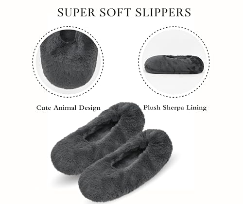 Image of Keyela Women's Ballerina Slippers,Non-Slip Bedroom Slippers Socks | Soft fuzzy slipper socks for ladies Indoor home slippers Cozy sock slippers Ballet Slippers