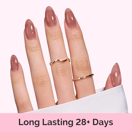 Image of MelodySusie Jelly Gel Nail Polish Set,6 Transparent Colors,Milky or Jelly Texture,Soft Blush Mist Colors Soak Off UV LED Light Cure or Salon Manicure and Nail Art DIY at Home